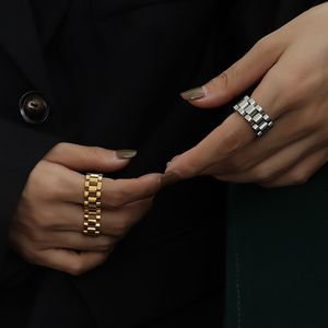 Bagues de styliste pour femmes et hommes, Hip Hop, doré, argent, noir, Vintage, anneaux à maillons, Punk, bijoux de fête