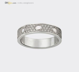 Rings de diseñadores Anillo de amor Band Diamond-Pave Ring de boda Silver Mujeres/Hombres Joyas de lujo Titanio Acero Gold-Plated Never Fade No Allergic 215821239744282