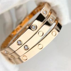 Designer Screw Bracelet Fashion Luxury Jewelry Bangle Bracelets 18K Rose Gold Silver Titanium Steel Diamond bangles Nail Bracelets for Men Women 17 18 19 20 size