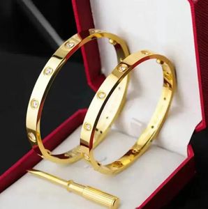 Diseñador Tornillo Pulsera Joyería de lujo Brazalete de marca Chapado en oro de 18 quilates Diamante de acero de titanio para mujeres Hombres Pulseras clásicas de plata Brazaletes de regalo de fiesta
