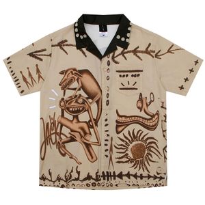 Chemise de créateur Chemises boutonnées pour hommes Chemise imprimée Hawaii Chemises décontractées florales Hommes Slim Fit Robe à manches courtes Taille t-shirt hawaïen S-XL