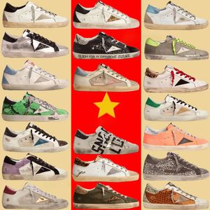 chaussures de créateurs chaussures dorées baskets Super Star dorées bottes métalliques chaussures décontractées Do-old sale chaussure peau daim crème semelle femme homme cuir blanc plaid plat paillettes