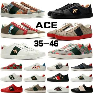 Zapatos de diseñador para hombre y mujer, calzado informal con dibujos animados, abeja, Ace, cuero genuino, tigre, serpiente, bordado, rayas, zapatillas clásicas