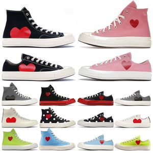 CONVERSE Comme Des Garcons X 1970s All Star Womens Mens Designer Shoes Canvas Shoe Vintage Classic Chucks 70 Taylors Low【code ：L】Multi-Heart Flats Skating High Top Sneakers