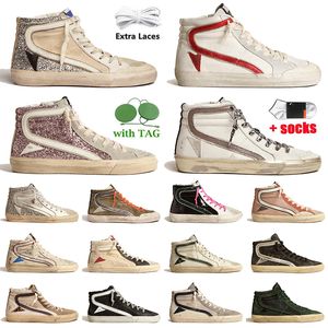 Chaussures de créateurs New Golde Sneakers Release Mid Slide Star HighTop des meilleures marques italiennes à la mode rose or paillettes classique blanc DoOld Dirty chaussures de plein air