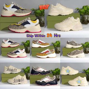 Diseñador zapatos Rhython Ace Casual Shoes Men Womens Luxury Rhyton Lip Sports Mujeres Firtras de fresa