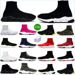 Chaussures de créateurs Chaussettes Chaussures de course Plate-forme Hommes Hommes Femme Brillant Knit Speed 2.0 1.0 Entraîneur Runner Sneaker Chaussette Chaussure Nice Master Emed Femmes Baskets Vitesses Booties