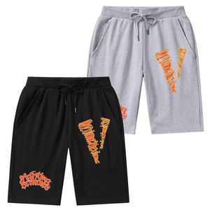 diseñador conjunto corto Hombres Mujeres Verano vlone camisetas pantalones cortos Hip Hop manga Carta Impreso diseñador playa correr Algodón Pantalones cortos casuales Cintura elástica Chino baloncesto