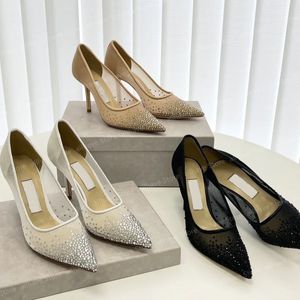 Designer Slingback High Heels Chaussures Ballet Flat Femmes Brand Stiletto Peep Toes Pointy Luxury Bottom Office Office Bureau