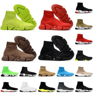Designer Sneakers Casual Schoenen Vrouw Laarzen Mode Luxe Sokken Schoen Beroemd Merk Triple Zwart Wit Alle Rood Bruin Heren Speed Trainer Clear Sole Loafers