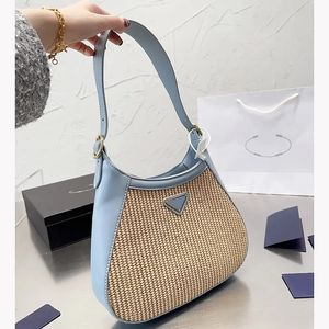 Bolso de paja de diseñador Bolsos de hombro de lujo Bolsos tejidos Bolsos de vagabundo con solapa clásica Bolso de playa Bolso de cuero de ganchillo Marca de moda Señora Bolso al por mayor Monedero Bolsa para axilas