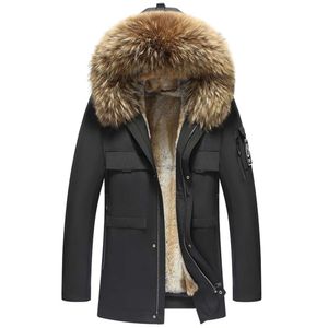 Le style de créateur surmonte l'intégration de la fourrure de vison entière et de la doublure intérieure Haining pour hommes, costume Nick, manteau d'hiver épais KN1X