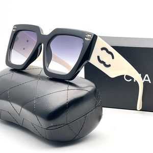 gafas de sol de diseñador para mujer gafas de sol para hombre de canal Gafas de sol polarizadas de verano con montura cuadrada de patchwork multicolor con patas anchas de anteojos con caja