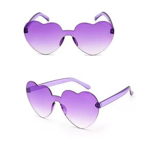 gafas de sol de diseñador para mujeres gafas para hombres y mujeres Gafas de sol en forma de corazón Gafas de corazón transparentes sin montura Favores de fiesta coloridos corazón sin marco de color