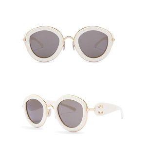 Lunettes de soleil de designer Metal Round Daisies Qualité de luxe LW40130 Marque Lunettes de style sportif Lunettes de soleil pour femmes Mode extérieure Boîte de lunettes de protection