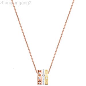Designer swarovskis bijoux shi jia 1 1 modèle d'origine amour trois couleurs à trois anneaux collier perle