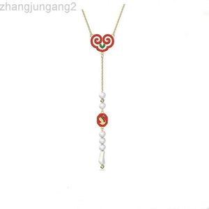 Diseñador Swarovskis Jewelry Shi Jia 1 1 Plantilla original colorida Ruyi Tassel Swan Pearl Collar Femenino