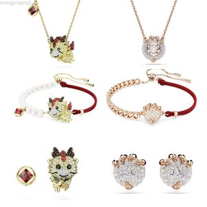 Designer swarovskis bijoux shijia haut édition chinois loong collier femens naissance élément cristal cristal xiaolong bébé ensemble