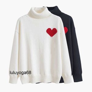 Diseñador suéter amor corazón para hombre mujer amantes pareja cardigan cuello redondo amis marca de moda para mujer carta blanco negro ropa de manga larga suéter suéter