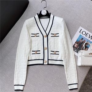 Diseñador suéter mujer abrigos diseñador mujer cardigan mujer mujer prendas de vestir exterioresnegro blanco manga larga solapa de calidad superior polo moda pecho bolsillo abrigo cardigan