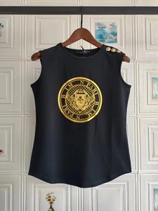 T-shirt de styliste sans manches pour femmes, gilet Sexy, Design d'été, col rond, en coton, Slim Fit, haut court pour dames