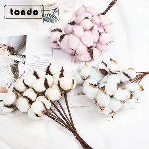 Diseñador Tangde ramo de regalo de Navidad flores secas de algodón decoración del hogar accesorios de fotografía decoración de ambiente 10 Uds