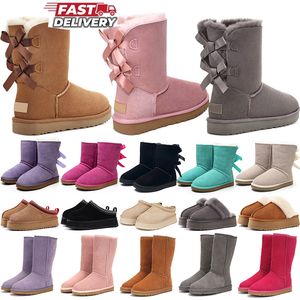 diseñador tasman tazz botas de diseñador zapatillas de australia Zapatos con pajarita bota de nieve clásica tobillo arco corto negro castaño rosa mini piel zapatillas de australia Dhgate