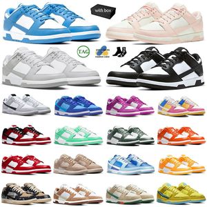 Desinger hommes femmes bas chaussures décontractées baskets plates panda triple rose universitaire bleu blanc noir brouillard gris rouge actif fuchsia wolf gris sanddrift lace up baskets xx