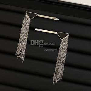 Pinces à cheveux à pampilles de styliste pour femmes, Barrettes mentales triangulaires, bijoux de cheveux, cadeau d'anniversaire pour filles