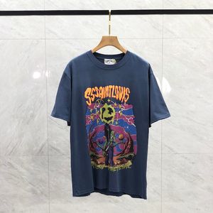 Camiseta de diseñador Calabaza de Halloween Camiseta lavada vintage Hombres Hip Hop camiseta Verano Casual Street Wear Mujer Camiseta 24ss Mar 9