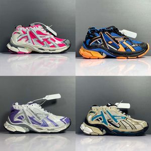 Diseñador Track Runners 7.0 Zapatos casuales Plataforma Al aire libre Transmitir sentido Hombres Mujeres Borgoña Deconstrucción Zapatillas NO471