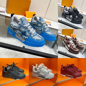 Baskets de créateurs hommes chaussures Skate Sneaker Womem baskets en cuir de veau formateur plate-forme baskets en caoutchouc chaussure décontractée Vintage bas-top formateur à lacets chaussures de skate