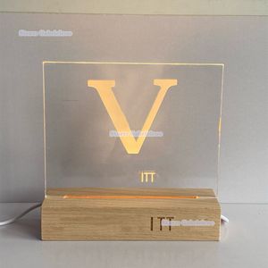 Designer Transparent Veilleuse Classique Logo Chambre Sommeil LED Lumière Éclairage À La Maison Décoration Lumière De Luxe Tête De Lit Ambiance Lampe de table 15 * 17 cm avec boîte