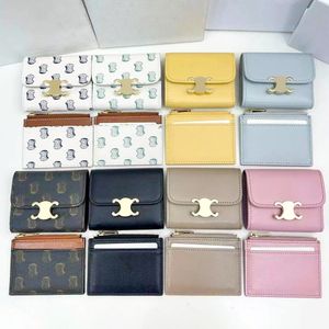 Designer TRIOMPHES Card Holder Purses Womens Mens Leather Id Cardholder Coin Purses Zipper Key Wallets Bag Passport Holders Key Pouch Keychain Wallet Dhgate