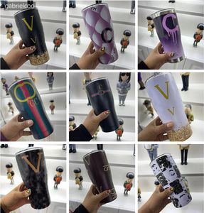 Vasos de diseño con aislamiento de acero inoxidable, doble taza para beber, logotipo clásico, impresión, portátil, taza para coche, hogar, té, café, taza con aislamiento, taza de cerveza, caja de regalo