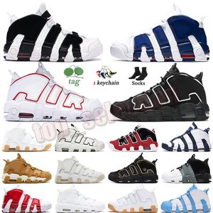 Designer Uptempos Basketball Chaussures Hommes Femmes Uptempos Scottie Pippens Peace Love Premium Wheat Bulls Hoops Pack University Blue Sports Trainer Baskets taille 36-45