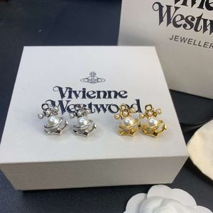 Designer Viviane Westwood High Version Impératrice Dowagers Dowagers Ship Anchor Saturn Perle Oreads Personomalie Femed Punk Temperament Temperament Boucles d'oreilles et boucles d'oreilles