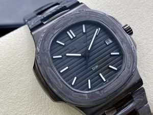 El reloj de diseñador presenta un reloj para hombre 2022 con una combinación perfecta de fibra de carbono y acero inoxidable negro en la caja y el papel originales de cristal de zafiro.