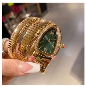 Reloj de diseño para mujer Movimiento Relojes de serpiente Bisel de diamantes Plata Oro rosa Acero inoxidable Relojes de pulsera para mujer Reloj de lujo para mujer al por mayor