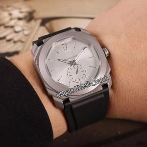 Relojes de diseñador 40 mm Octo Finissimo 102559 Dial gris Reloj de cuarzo suizo para hombres Caja de acero de titanio Correa de caucho negro Hombres de alta calidad Descuento barato