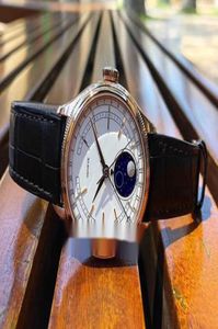 Relojes de diseñador Cellini de 39 mm Cellini Moonphase 50535 M50535 White Dial Automatic Mens Watch Case de cuero Caja de cuero D1776488