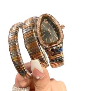 Montres de créateurs pour femmes forme de serpent montre-bracelet en verre saphir femme quartz batterie mouvement boucle pliante glacé montre horloge noble orologio sb061 C4