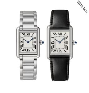 Relojes de diseño Relojes de alta calidad Lady Square Watch Mujeres Amantes de la moda Relojes para mujer Relojes de pulsera de tanque de plata Ladies Valentine Relojes de pulsera cuadrados de lujo
