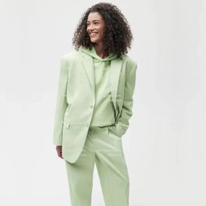 Designer Women Blazer Jacket femme classique Green Pattern printemps nouveaux ensembles sortis