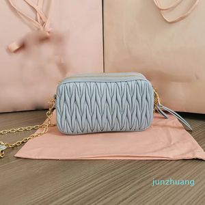 Diseñador-Bolso para cámara de mujer, bolsos cruzados de lujo, rosa, azul, piel de cordero, cremalleras, monedero, moda para mujer, bolsos para vestido de boda