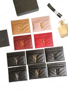 Designer Femmes Porte-cartes Hommes Croco matelassé Caviar Cartes de crédit Portefeuilles Mini Portefeuille avec boîte Matériel en cuir véritable
