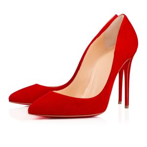 3--Créateur femmes chaussures formelles rivets triple noir et blanc cuir verni daim semelle rouge pointu talons hauts fête mariage haute qualité 35-44