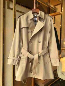 Manteau de styliste pour femmes, Trench-Coat court 24ss printemps et automne, Trench-Coat britannique, manteau léger court, col de costume, boucle, ceinture men coat