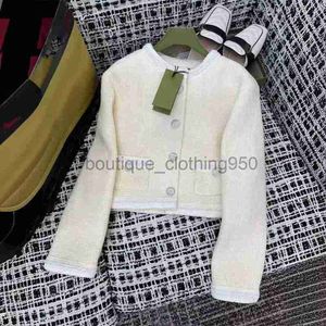 Designer Women's Jackets Coats 24 primavera Nuevo producto Avanzado Advanced Simple Versátil y hermoso Tweed White Tweed