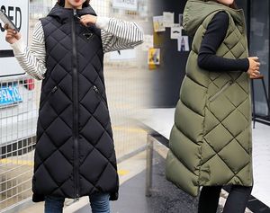 Diseñador Chalecos para mujer Chaqueta con capucha Abrigo Abrigos clásicos para mujer Chaleco de algodón Otoño Invierno Mediados de largo Camiseta sin mangas coreana Abrigo de hombro engrosado grande Prendas de abrigo Parkas